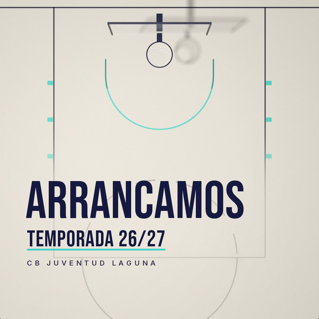 Vista cenital de la pista: el balón bota, lanza y entra limpio. Aparece «Arrancamos · Temporada 26/27».